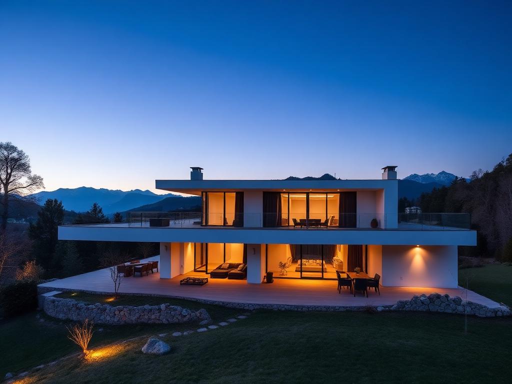 Maison d'architecte vue Alpes